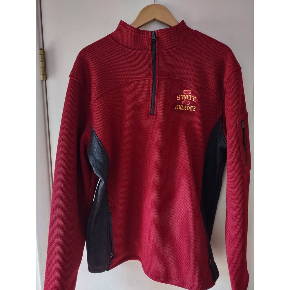 Iowa State Cyclones 1/4 Zip Pullover Jacket Red Black L Colosseum Sportswear